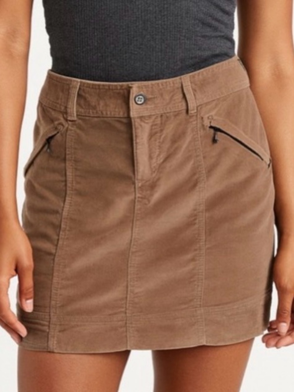 Athleta Skirt Tan Brushed-Velvet 2